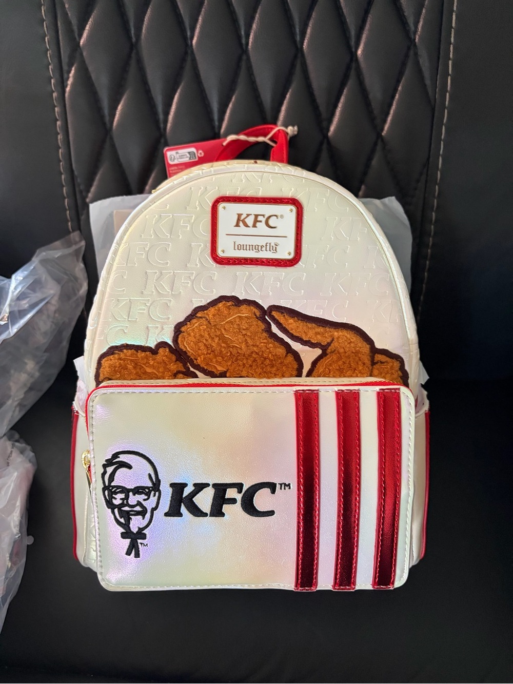 Loungefly KFC Chicken Bucket Sherpa Mini Backpack